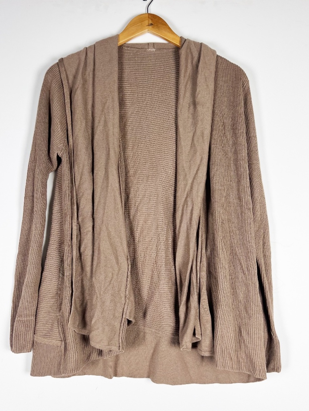 Lululemon Women's Sundown Cashmere Blend Knit Sweater Wrap Cardigan Soft Sand L